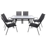 Zestaw Mebli Ogrodowych Bistro ( Stół + 6 Krzeseł ) - Czarny
