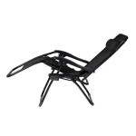 Leżak Ogrodowy Fotel Plażowy Składany Automat - Czarny